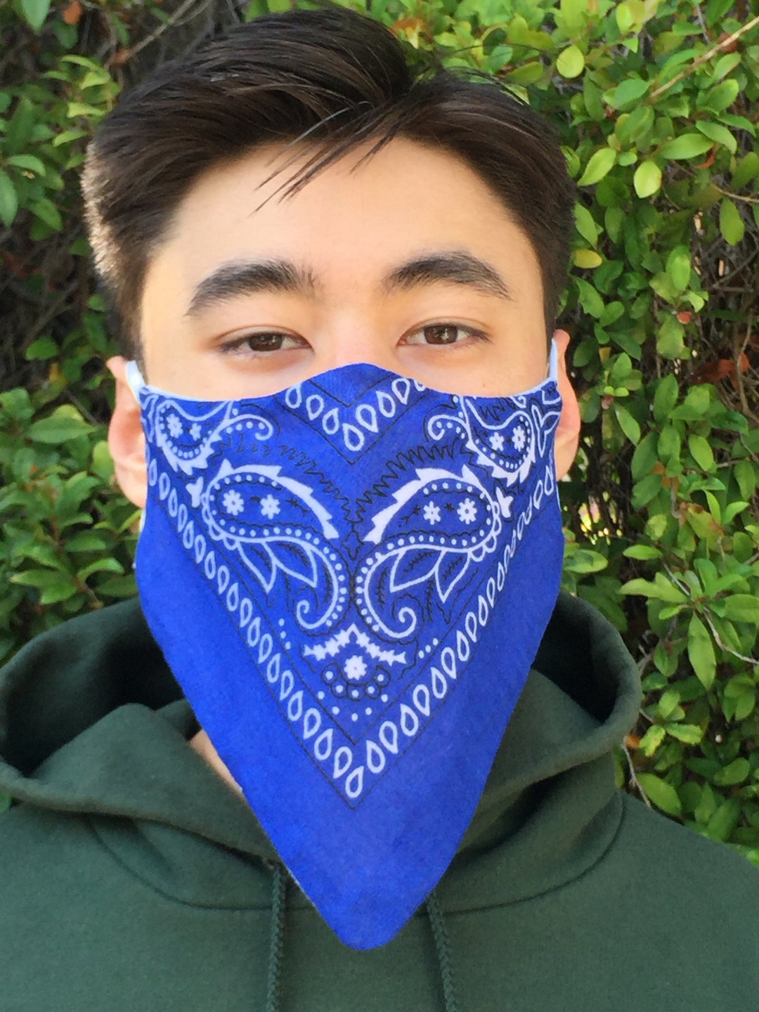Bandana Face Mask With Adjustable Cotton Strings Etsy