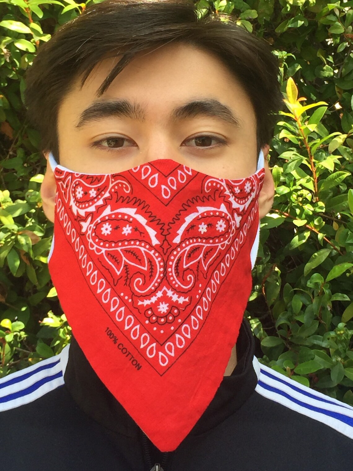 Bandana Face Mask with Adjustable Cotton Strings Etsy