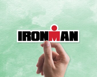Amazon Com Red Mdot Ironman Triathlon 140 6 Vinyl Decal Bumper Sticker 4 X5 Automotive