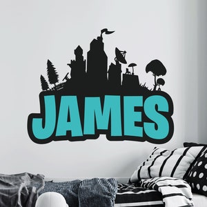 Personalized City Name Wall Decal - Gamer Name Vinyl Wall Decal - Personalized Teen City Vinyl Wall Decal - Kids Gamer Room Vinyl Wall Decal