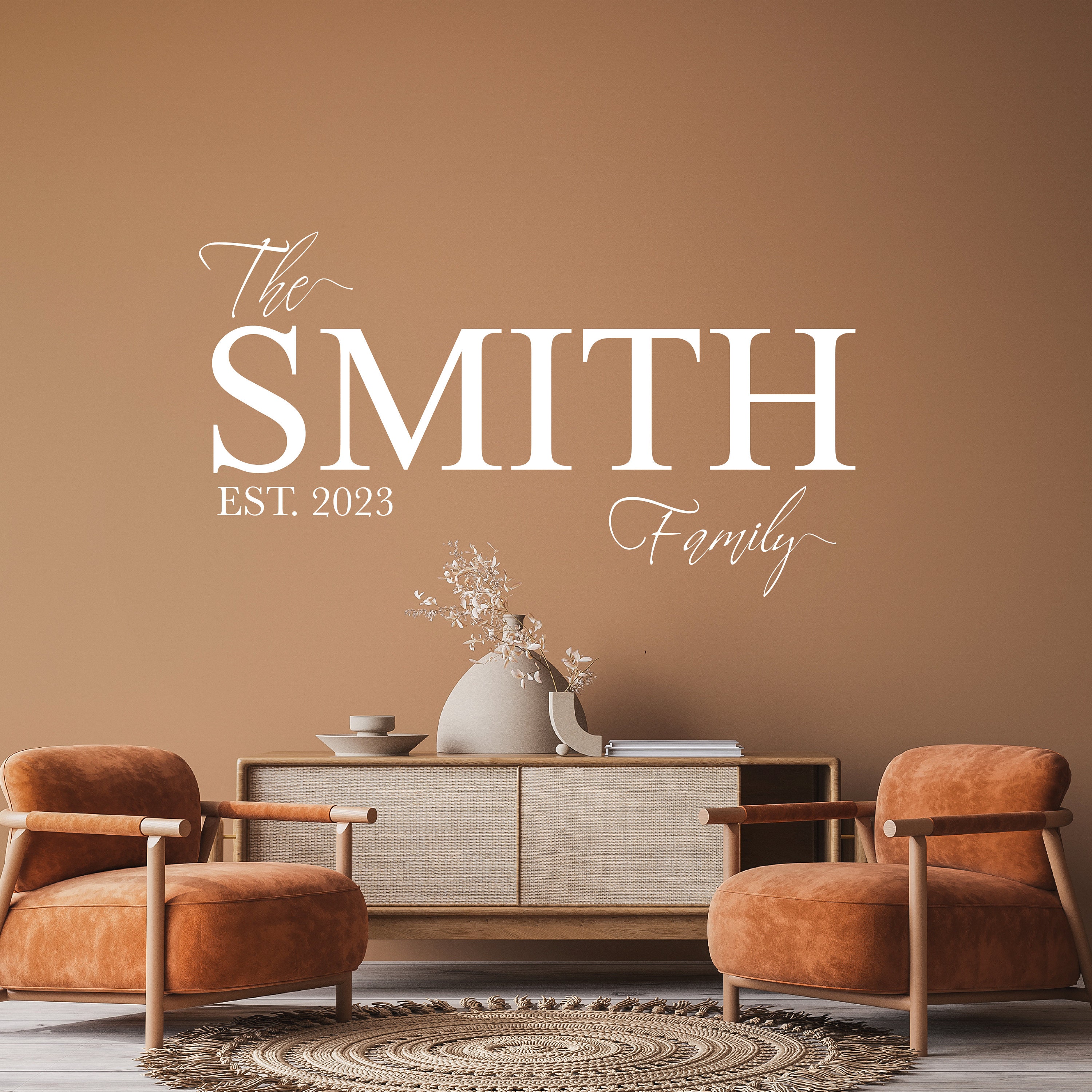 Personalized Elegant Family Name Custom Vinyl Wall Decal | Family ...