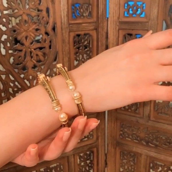 Pair of Indian bangles - screw on, wedding, authentic, traditional, kada, , handmade, bracelet