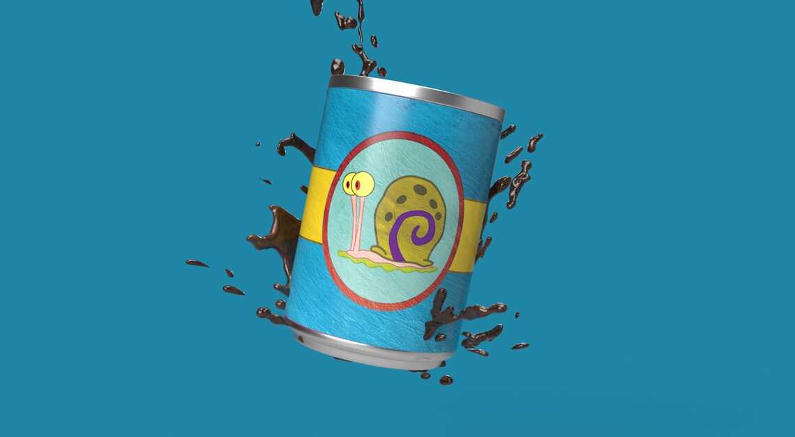 Spongebob Snail Po Can Label Etsy