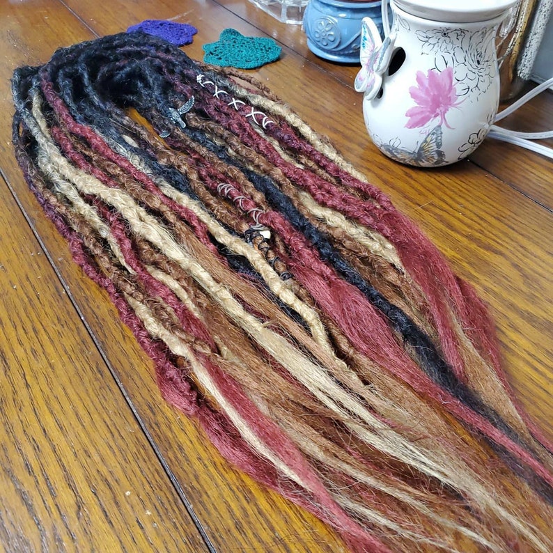 Brown Red Dreads Synthetic Dreads Dreadlocks Dread Extensions Etsy