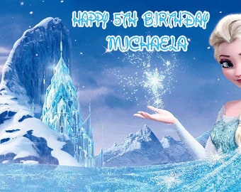 Frozen Birthday Banner, Elsa Banner, Elsa Personalized Banner, Frozen Banner, Party Decor