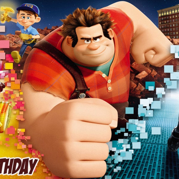 Wreck-It Ralph Birthday Banner, Wreck It Ralph Personalized Banner, Wreck It Ralph Banner, Party Decor