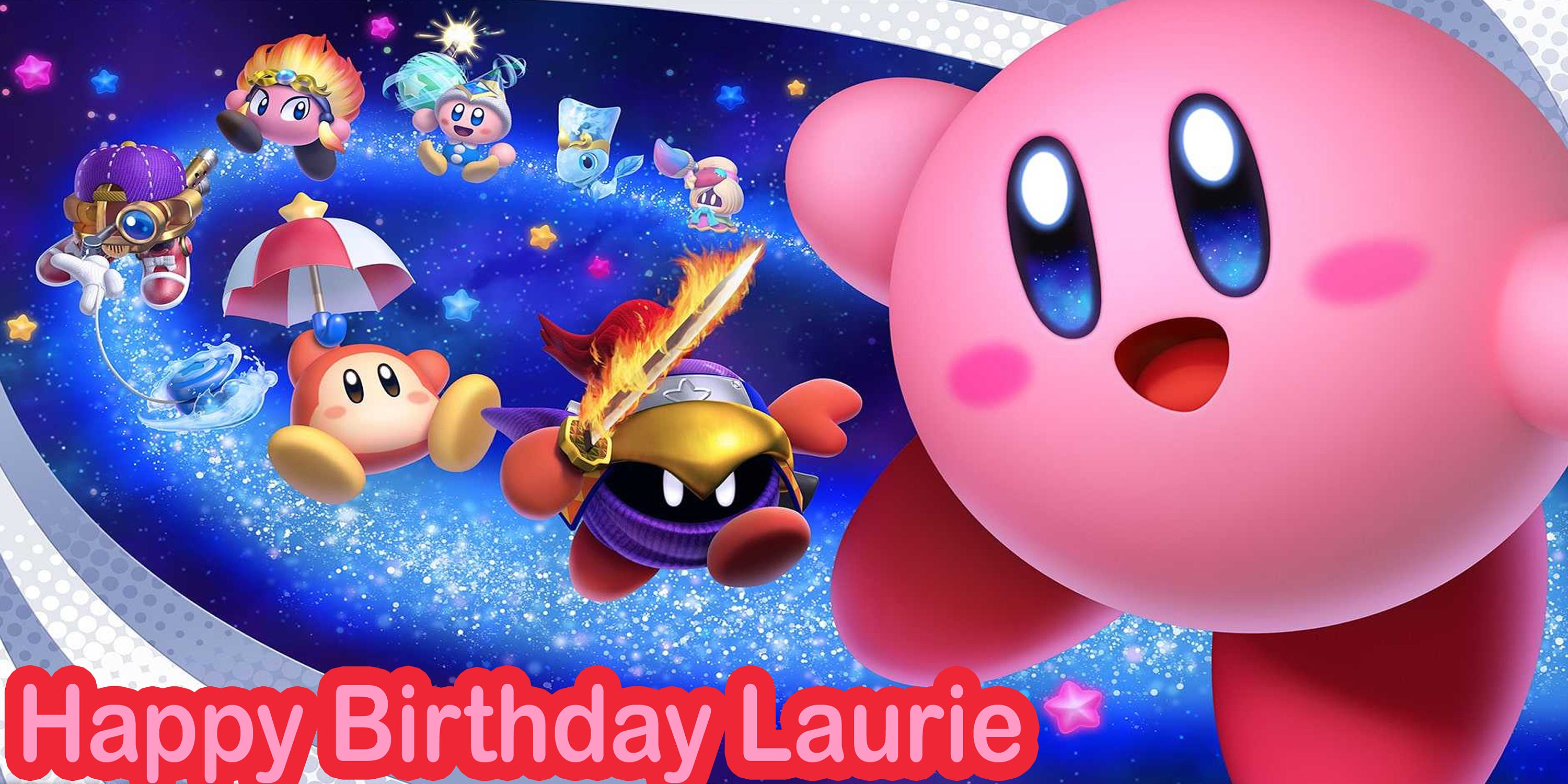Kirby Birthday Banner, Kirby Personalized Banner, Games Banner, Party