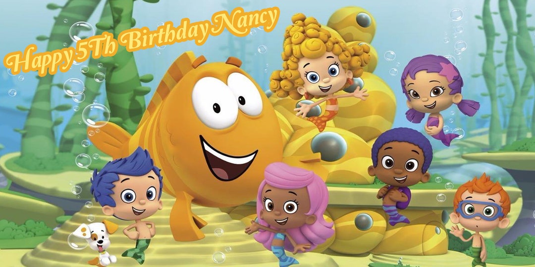 Bubble Guppies Birthday Banner, Bubble Guppies Personalized Banner ...
