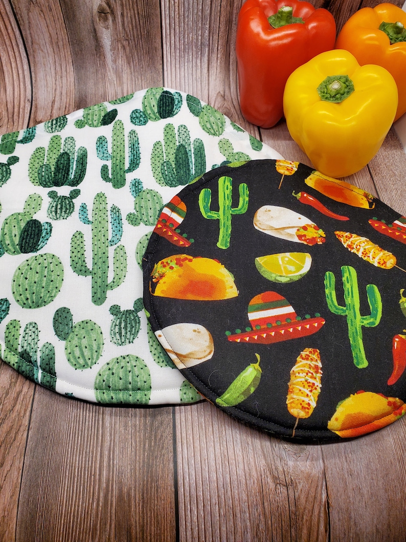 Microwave Tortilla Warmers Large and Small Cactus