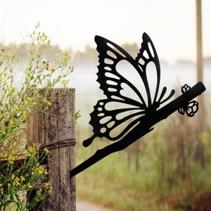 Metal Butterfly Kisses - USA Steel Sign Cutout - Rustic Outdoor Home & Garden Decor - Housewarming Gift