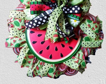 Watermelon Summer wreath, housewarming gift, spring wreath, front porch decor