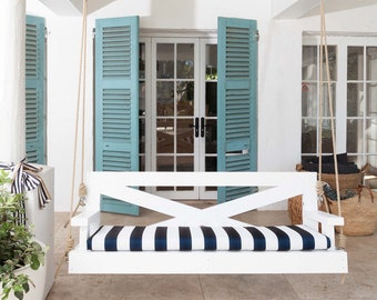 Hamptons White Outdoor Hanging Chair or porch swing