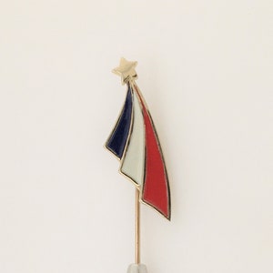 Stripes of Solidarity Red, White, and Blue Pin 18k & Enamel