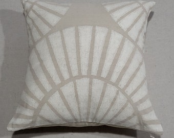 Beige Handmade Batik Cushion Cover/ Pillow/ Handcrafted/ Seashells/ Decor/ Living room/ Bedroom/ Home/ Handmade/ Gift/