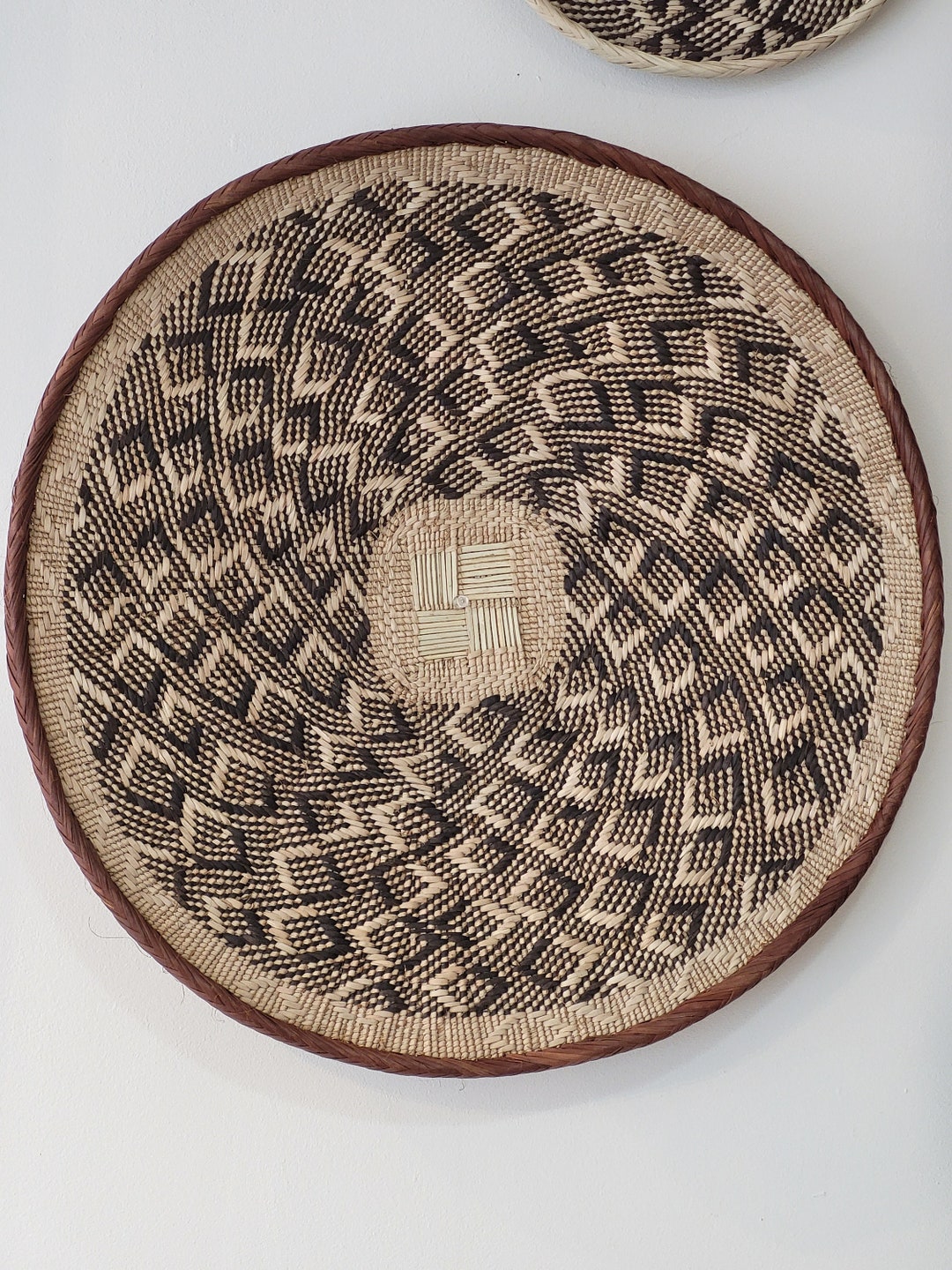 Xlarge Binga Basket/ Home Decor/ Natural/ Grass/ Weaving/ Circle/ Art