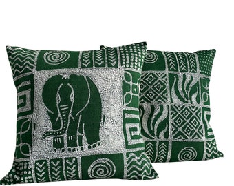 Mix and match TWO Green Handmade Tribal Pillow Covers