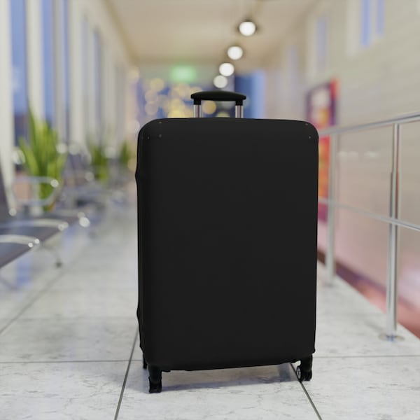 Luggage Cover & Suitcase Protection - 3 Sizes Available - Washable Polyester Spandex Material - Travel Essentials and Gifts - Solid Black