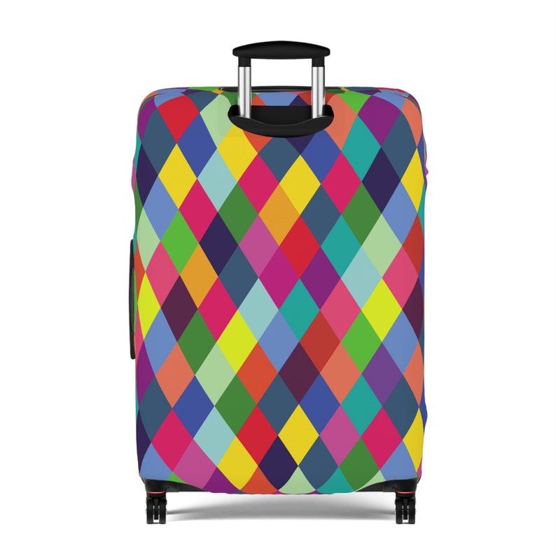 Luggage Cover Colorful Checkered Pattern Custom Print Luggage Protectors Suitcase Covers Travel Accessories Baggage Cover Gift image 5