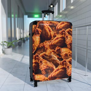 Luggage with Wheels - Chicken Wings, Hard Shell Suitcase, 4x swivel Wheels, Travel Luggage with Locks, TSA Approved Carry-On, Cabin Suitcase