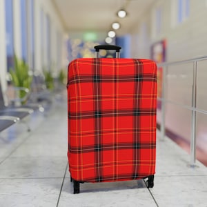 Bagagehoes - Koffer + bagagebescherming - Wasbaar spandex polyester materiaal - Reisaccessoires + cadeaus - Rood geruit patroon