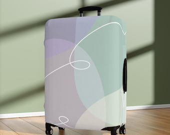 Élégante housse de bagage minimaliste de couleur pastel - Meilleures housses de protection pour valise et bagages - Matériau lavable et extensible - Cadeaux de voyage