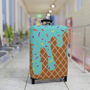 Funda de equipaje - Arte de helado derretido / Protector de equipaje con impresión personalizada / Maleta / Equipaje / Accesorios de viaje Wanderlust / Equipaje de mano