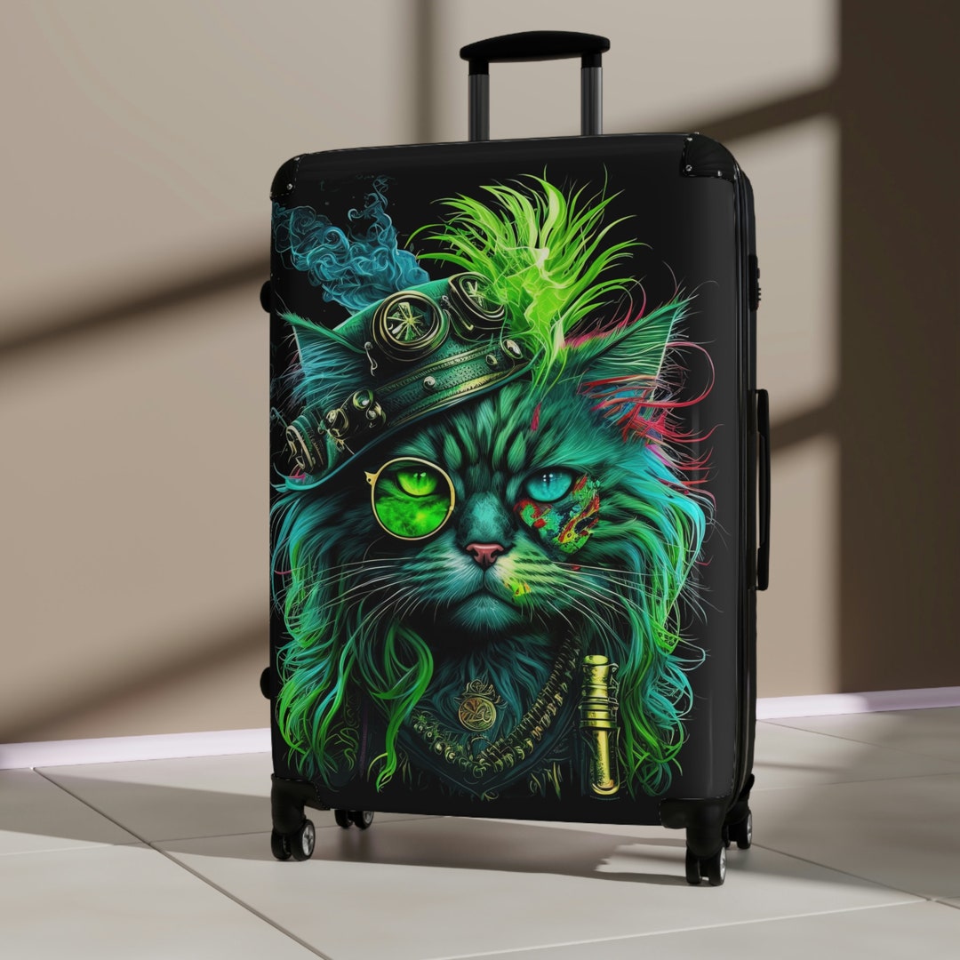 Hard Case Rolling Luggage With Wheels Tsaapproved Carryon Etsy