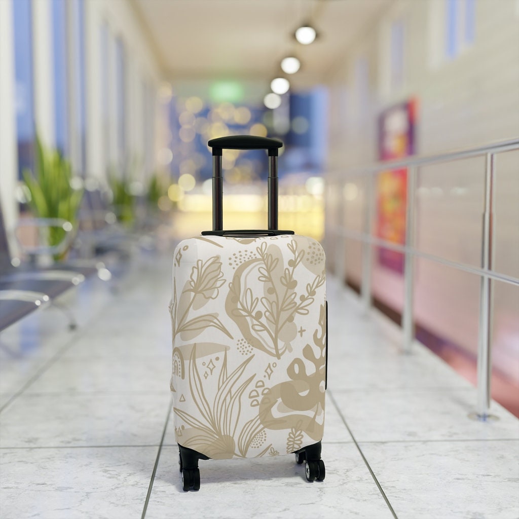 Luggage Covers - White Floral Design - Elastic polyester spandex fabric - Travel Accessories