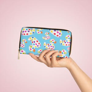 Monedero con cremallera y estampado de pato: bonito monedero con múltiples ranuras para tarjetas y efectivo, delgado y compacto, impermeable y práctico para viajes.