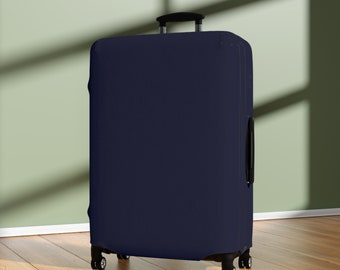 Luggage Cover -  Solid Color - Navy Blue | Custom Print Luggage Protectors | Suitcase Covers | Travel Accessories | Baggage Cover | Gifts