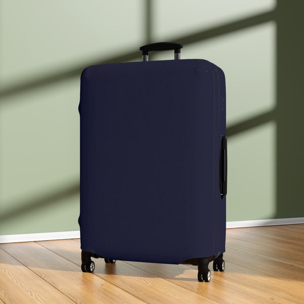 Luggage Cover -  Solid Color - Navy Blue | Custom Print Luggage Protectors | Suitcase Covers | Travel Accessories | Baggage Cover | Gifts