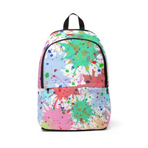 Éclaboussures de peinture colorées - Sac à dos en nylon imperméable - Sac en tissu unisexe pour étudiants, sac d'artiste, sac à dos de voyage, sac de rentrée