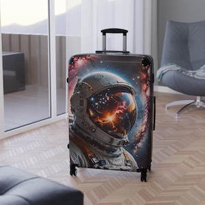 Luggage with Wheels - Space Astronaut, Hard Shell Suitcase, 4x swivel Wheels, Luggage with Locks, TSA Approved Carry-On, Cabin Suitcase