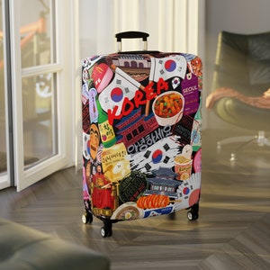 パーソナライズされた荷物カバー - 旅行の必需品 - 洗えるポリエステルスパンデックス素材 - スーツケースの荷物保護 - 韓国の休暇