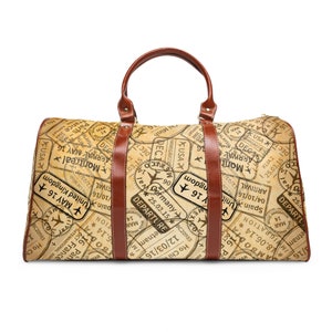 Wasserdichtes Reisegepäck - Vintage - Passstempel - Stowaway - Handgepäck - Reise-Accessoire - Wasserdichte Tasche - Geschenke