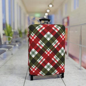 Funda de equipaje con cuadros navideños / Fundas de equipaje con estampado personalizado / Protectores para maletas y equipaje / Equipaje de mano / Accesorios de viaje