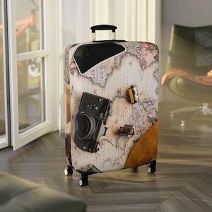 Bagagehoezen - Wanderlust Travel - Elastische polyester spandex stof - Reizen - Cadeaus - Beschermhoes - Kofferhoes - 3 maten