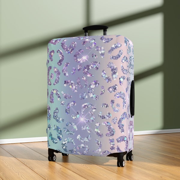 Luggage Cover - Suitcase Protection - Washable Spandex Polyester Material - Travel Accessories - Baggage + Suitcase Covers - Diamond Leopard
