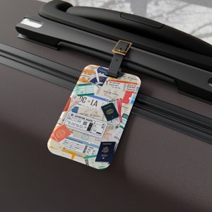 Étiquette à bagage en cuir réglable - Étiquette à bagage en acrylique - Étiquette à bagage durable, légère et élégante - Essentiels de voyage - Cartes d'embarquement
