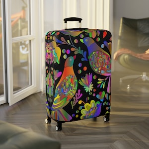 Travel Luggage Cover Protection - Suitcase + Baggage Cover - Spandex Polyester Material - Stretchable + Washable - Mexican Artwork - Mexico