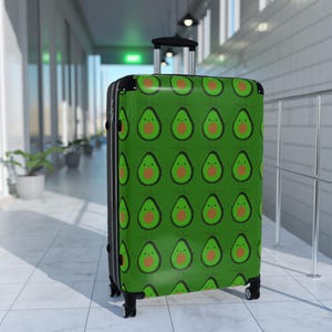 Avocado Dance - Luggage with Wheels, Hard Shell Suitcase, 4x swivel Wheels, Travel Luggage with Locks, TSA Approved Carry-On, Cabin Suitcase