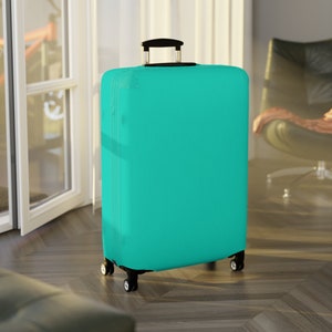 ターコイズ ラゲッジ カバー - スーツケース & 手荷物カバー - 旅行用アクセサリー + ギフト - 伸縮性、洗濯可能、ポリエステル/スパンデックス素材 - 機内持ち込み可