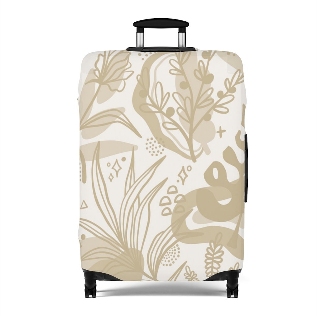 Luggage Covers - White Floral Design - Elastic polyester spandex fabric - Travel Accessories