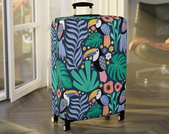 Luggage Cover - Toucan Tropical | Custom Print Luggage Protectors | Suitcase Covers | Travel Accessories | Baggage Cover | Gifts