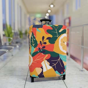 Luggage Cover - Best Suitcase Covers and Baggage Protection - Summertime Lemonade Design - Stretchable Polyester/Spandex Material - Travels