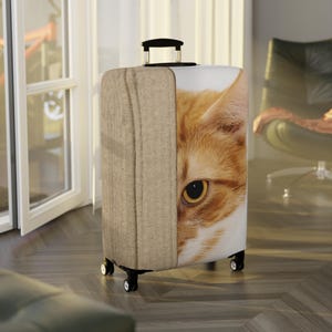 Schattig verbergend katje - bagagehoes - koffer/bagagebeschermer - reisaccessoires en cadeaus - polyester spandex materiaal - 3 maten beschikbaar