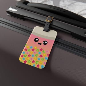 Jelly Star Fruit Bubble Tea - Luggage Tag - Personalized Acrylic Luggage Tag + Leather Strap - Removable Address Card - Travel Essentials