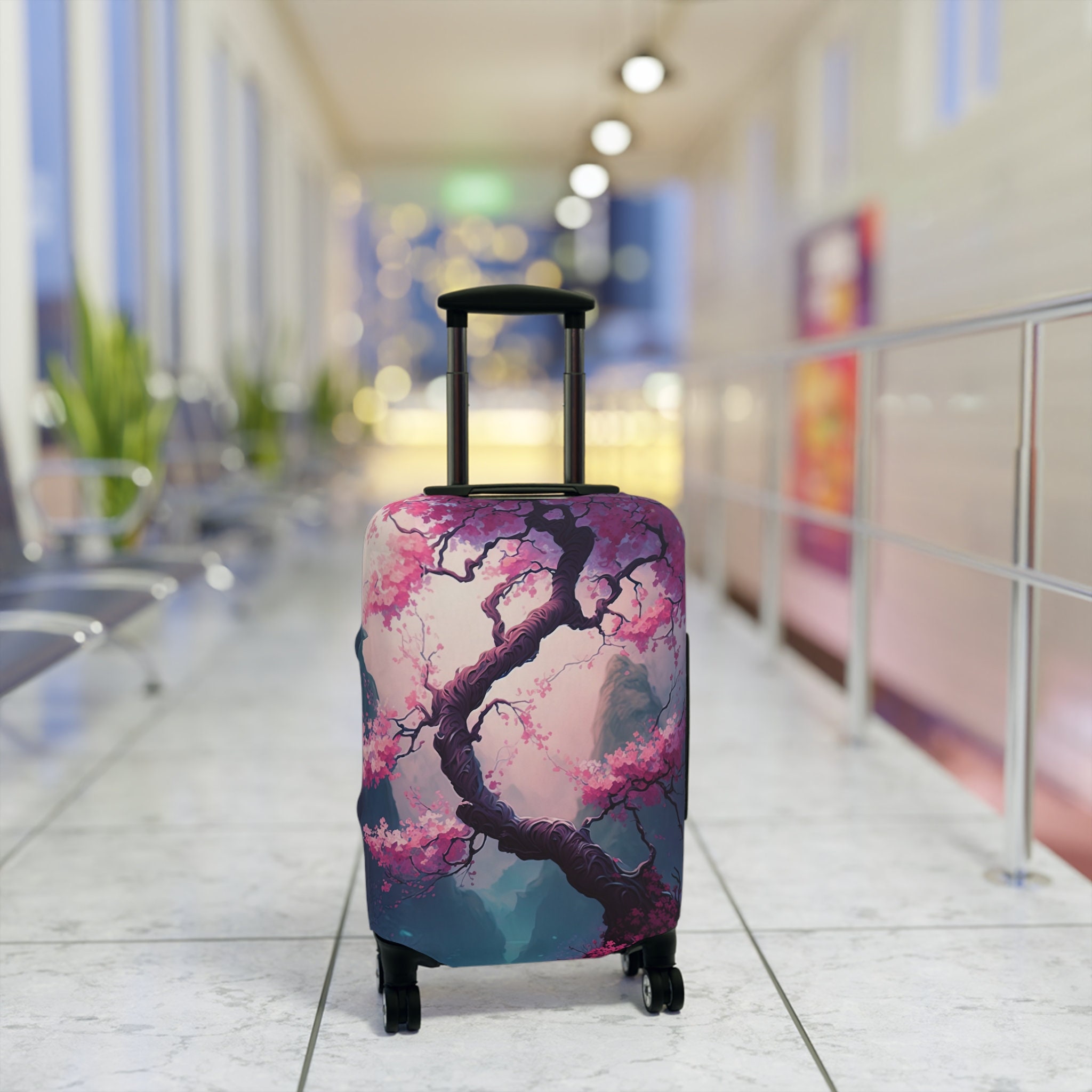 Cherry Blossom Luggage Cover, Colorful Travel Gifts