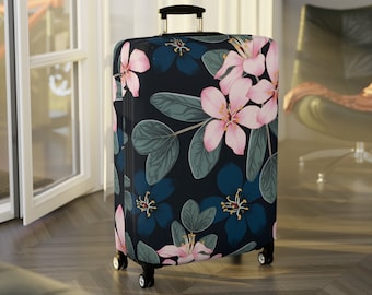 Scratch Resistant Luggage Covers - Stylish Suitcase + Baggage Protectors - Cherry Blossom Design - Top Travel Accessories + Gifts - Carry on