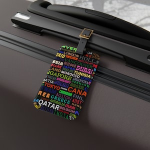 Adjustable Leather Luggage Tag - Acrylic Luggage Tag - Durable, Lightweight, and Stylish Luggage Tag - Travel Essentials - Travel The World